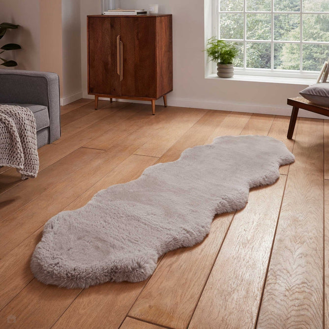 Super Teddy Super Soft Plush Hi Pile Silky Faux Fur Polyester Shaggy Sheepskin Silver Rug-Think Rugs-Rug Love - The Most Loved Rug Store