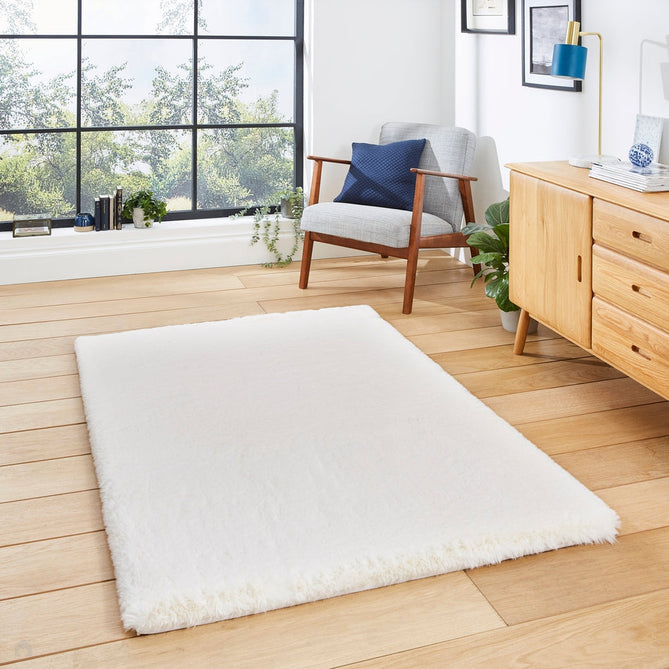 Super Teddy Super Soft Plush Hi Pile Silky Faux Fur Shaggy Ivory Rug-Think Rugs-Rug Love - The Most Loved Rug Store