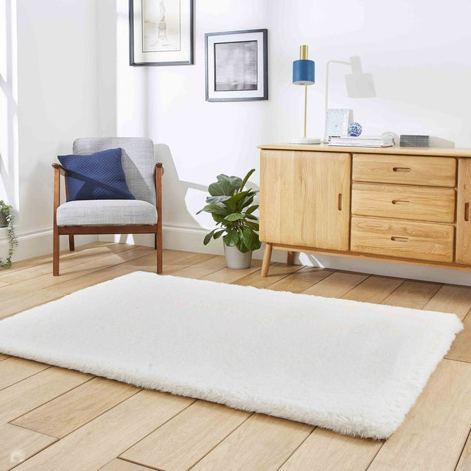 Super Teddy Super Soft Plush Hi Pile Silky Faux Fur Shaggy Ivory Rug-Think Rugs-Rug Love - The Most Loved Rug Store