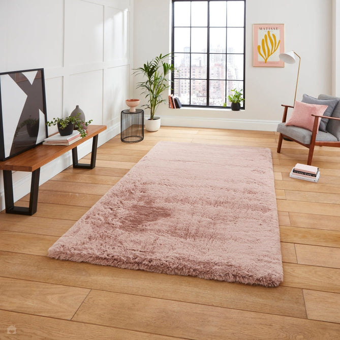 Super Teddy Super Soft Plush Hi Pile Silky Faux Fur Shaggy Rose Rug-Think Rugs-Rug Love - The Most Loved Rug Store