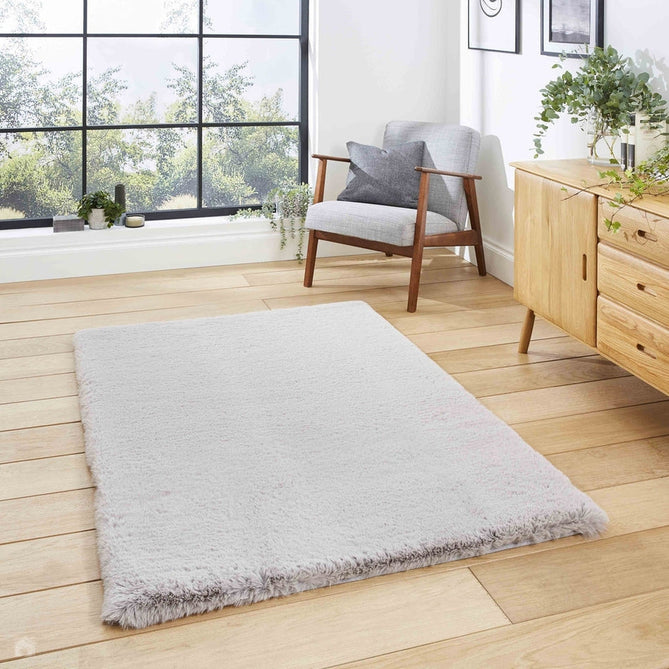 Super Teddy Super Soft Plush Hi Pile Silky Faux Fur Shaggy Silver Rug-Think Rugs-Rug Love - The Most Loved Rug Store