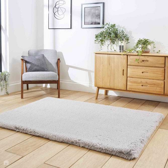 Super Teddy Super Soft Plush Hi Pile Silky Faux Fur Shaggy Silver Rug-Think Rugs-Rug Love - The Most Loved Rug Store