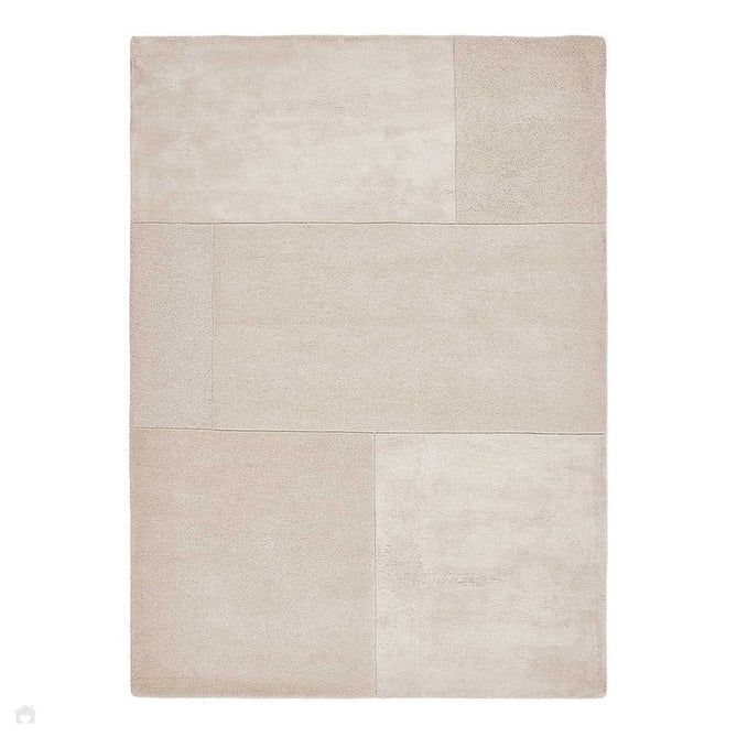 Tate Modern Plain Geometric Tonal Textures Hand-Carved High-Density Wool&Viscose Ivory Rug-Asiatic Carpets-Rug Love - The Most Loved Rug Store