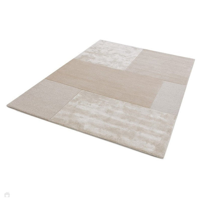 Tate Modern Plain Geometric Tonal Textures Hand-Carved High-Density Wool&Viscose Ivory Rug-Asiatic Carpets-Rug Love - The Most Loved Rug Store