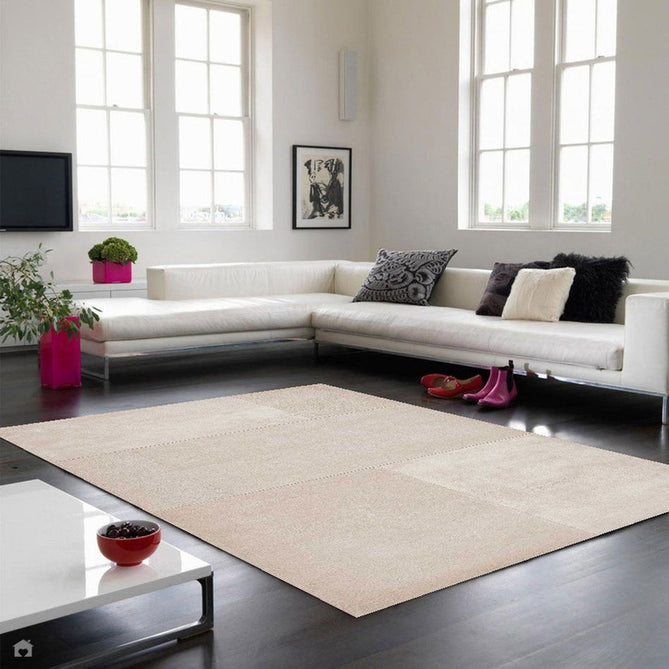 Tate Modern Plain Geometric Tonal Textures Hand-Carved High-Density Wool&Viscose Ivory Rug-Asiatic Carpets-Rug Love - The Most Loved Rug Store