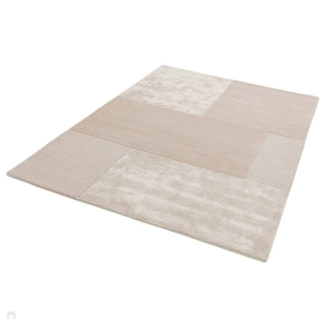 Tate Modern Plain Geometric Tonal Textures Hand-Carved High-Density Wool&Viscose Ivory Rug-Asiatic Carpets-Rug Love - The Most Loved Rug Store