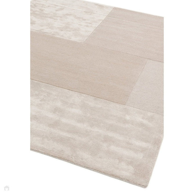 Tate Modern Plain Geometric Tonal Textures Hand-Carved High-Density Wool&Viscose Ivory Rug-Asiatic Carpets-Rug Love - The Most Loved Rug Store