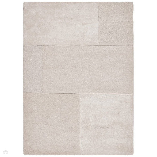 Tate Modern Plain Geometric Tonal Textures Hand-Carved High-Density Wool&Viscose Ivory Rug-Asiatic Carpets-Rug Love - The Most Loved Rug Store