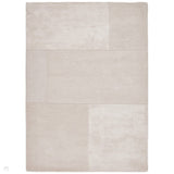 Tate Modern Plain Geometric Tonal Textures Hand-Carved High-Density Wool&Viscose Ivory Rug