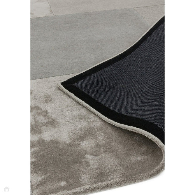 Tate Modern Plain Geometric Tonal Textures Hand-Carved High-Density Wool&Viscose Silver Rug-Asiatic Carpets-Rug Love - The Most Loved Rug Store