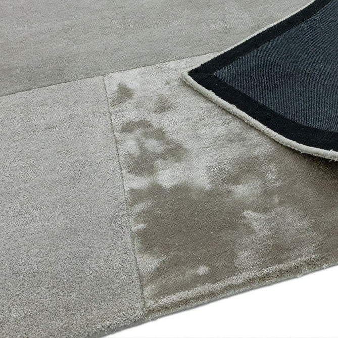 Tate Modern Plain Geometric Tonal Textures Hand-Carved High-Density Wool&Viscose Silver Rug-Asiatic Carpets-Rug Love - The Most Loved Rug Store