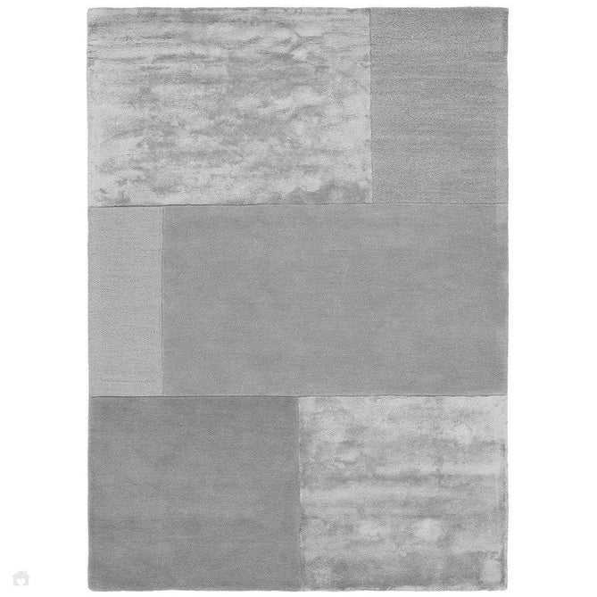 Tate Modern Plain Geometric Tonal Textures Hand-Carved High-Density Wool&Viscose Silver Rug-Asiatic Carpets-Rug Love - The Most Loved Rug Store