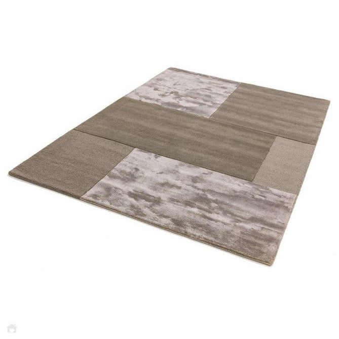 Tate Modern Plain Geometric Tonal Textures Hand-Carved High-Density Wool&Viscose Smoke Rug-Asiatic Carpets-Rug Love - The Most Loved Rug Store