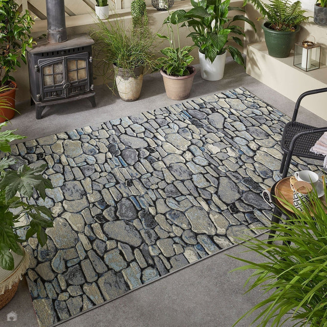 Terra Nova Pebble Modern Durable Stain-Resistant Weatherproof Flatweave In-Outdoor Grey/Charcoal/Cream Rug-Oriental Weavers-Rug Love - The Most Loved Rug Store