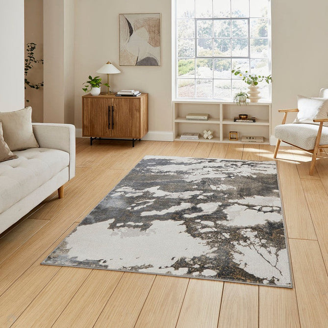 Tidal TL447 Modern Abstract Distressed Metallic Shimmer Soft Smooth Textured Polyester Flatpile Silver/Dark Grey Rug-Think Rugs-Rug Love - The Most Loved Rug Store