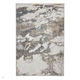 Tidal TL447 Modern Abstract Distressed Metallic Shimmer Soft Smooth Textured Polyester Low Profile Short Pile Silver/Dark Grey/Cream Rug