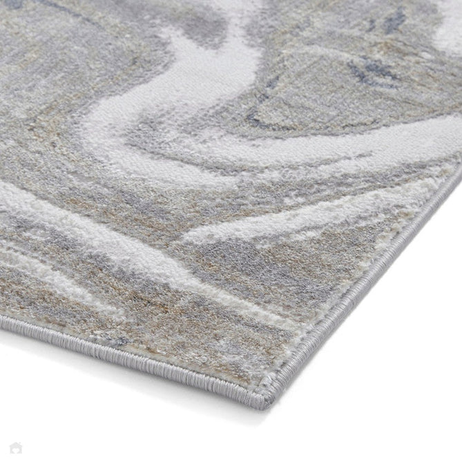 Tidal TL841 Modern Abstract Distressed Metallic Shimmer Soft Smooth Textured Polyester Flatpile Silver Rug-Think Rugs-Rug Love - The Most Loved Rug Store