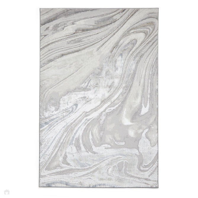 Tidal TL841 Modern Abstract Distressed Metallic Shimmer Soft Smooth Textured Polyester Flatpile Silver Rug-Think Rugs-Rug Love - The Most Loved Rug Store