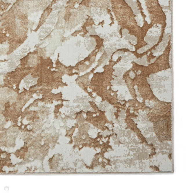 Tidal TL982 Modern Abstract Distressed Metallic Shimmer Soft Smooth Textured Polyester Flatpile Beige Rug-Think Rugs-Rug Love - The Most Loved Rug Store