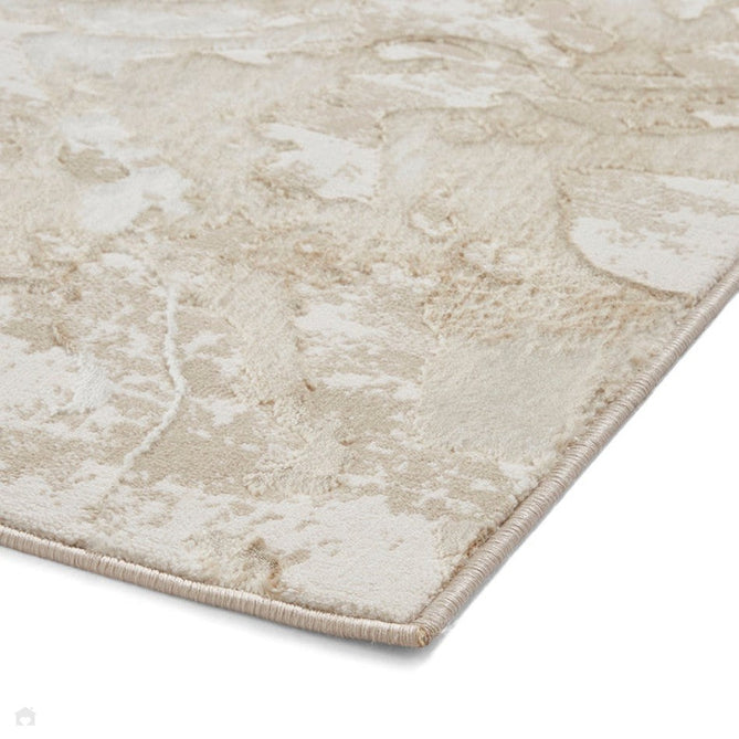 Tidal TL982 Modern Abstract Distressed Metallic Shimmer Soft Smooth Textured Polyester Flatpile Beige Rug-Think Rugs-Rug Love - The Most Loved Rug Store