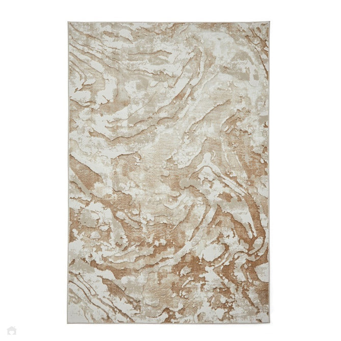 Tidal TL982 Modern Abstract Distressed Metallic Shimmer Soft Smooth Textured Polyester Flatpile Beige Rug-Think Rugs-Rug Love - The Most Loved Rug Store