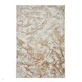 Tidal TL982 Modern Abstract Distressed Metallic Shimmer Soft Smooth Textured Polyester Flatpile Beige Rug