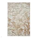 Tidal TL982 Modern Abstract Distressed Metallic Shimmer Soft Smooth Textured Polyester Low Profile Short Pile Beige/Cream/Earth Rug