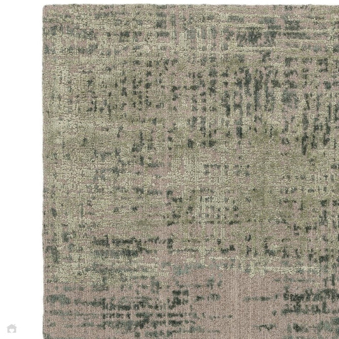 Torino Modern Abstract Distressed Shimmer Tonal Textured Hi-Low Soft Wool Loop & Viscose Flatweave Forest Green Rug-Asiatic Carpets-Rug Love - The Most Loved Rug Store