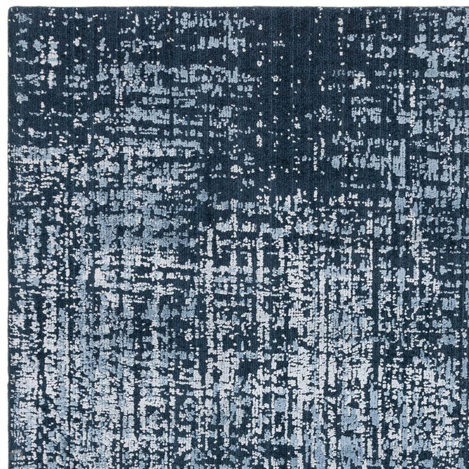 Torino Modern Abstract Distressed Shimmer Tonal Textured Hi-Low Soft Wool Loop & Viscose Flatweave Petrol Blue Rug-Asiatic Carpets-Rug Love - The Most Loved Rug Store