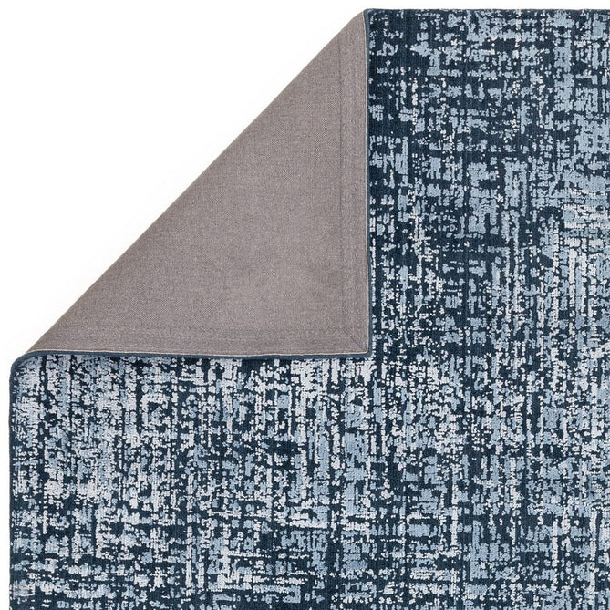 Torino Modern Abstract Distressed Shimmer Tonal Textured Hi-Low Soft Wool Loop & Viscose Flatweave Petrol Blue Rug-Asiatic Carpets-Rug Love - The Most Loved Rug Store