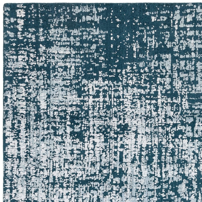 Torino Modern Abstract Distressed Shimmer Tonal Textured Hi-Low Soft Wool Loop & Viscose Flatweave Teal Green Rug-Asiatic Carpets-Rug Love - The Most Loved Rug Store