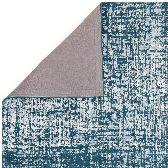 Torino Modern Abstract Distressed Shimmer Tonal Textured Hi-Low Soft Wool Loop & Viscose Flatweave Teal Green Rug-Asiatic Carpets-Rug Love - The Most Loved Rug Store