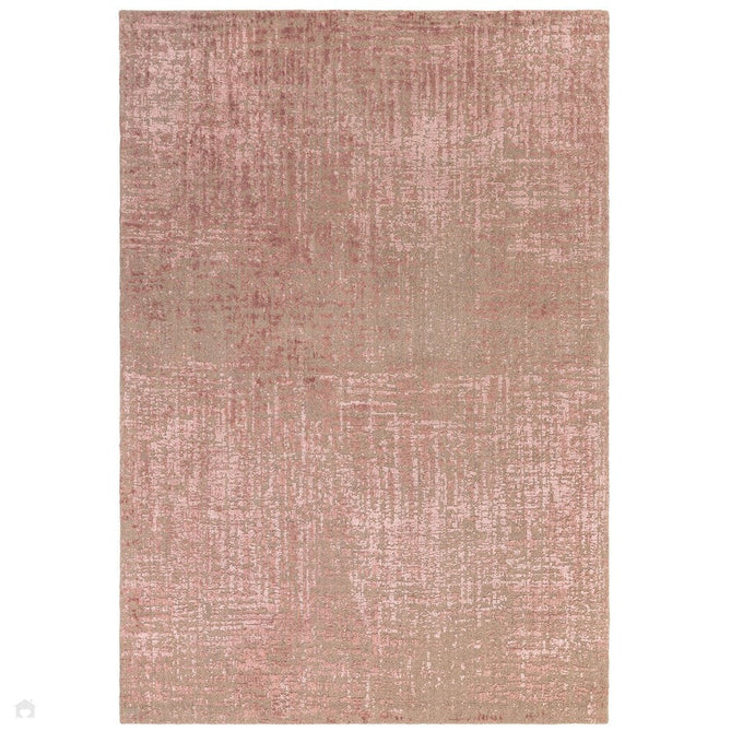 Torino Modern Abstract Distressed Shimmer Tonal Textured Hi-Low Soft Wool Loop & Viscose Flatweave Terracotta/Soft Taupe/Soft Pink Rug-Asiatic Carpets-Rug Love - The Most Loved Rug Store