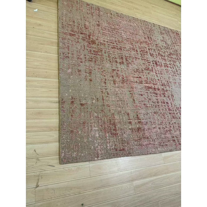 Torino Modern Abstract Distressed Shimmer Tonal Textured Hi-Low Soft Wool Loop & Viscose Flatweave Terracotta/Soft Taupe/Soft Pink Rug-Asiatic Carpets-Rug Love - The Most Loved Rug Store