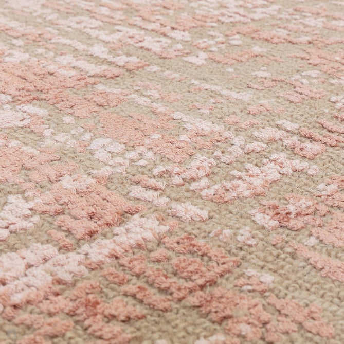 Torino Modern Abstract Distressed Shimmer Tonal Textured Hi-Low Soft Wool Loop & Viscose Flatweave Terracotta/Soft Taupe/Soft Pink Rug-Asiatic Carpets-Rug Love - The Most Loved Rug Store