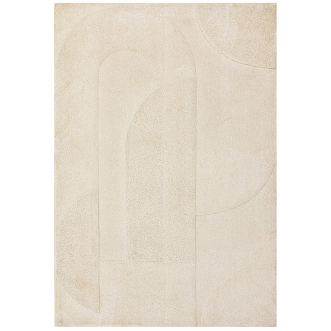 Tova Modern Plain Carved Geometric Hi-Low Textured Soft-Touch Polyester Ivory Rug-Asiatic Carpets-Rug Love - The Most Loved Rug Store