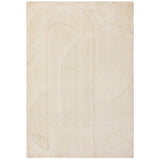 Tova Modern Plain Carved Geometric Hi-Low Textured Soft-Touch Polyester Ivory Rug