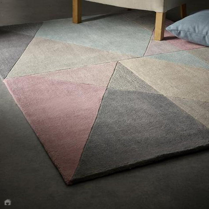 Trio Modern Geometric Triangles Hand-Carved Soft Pastel/Multicolour Rug-Origins-Rug Love - The Most Loved Rug Store