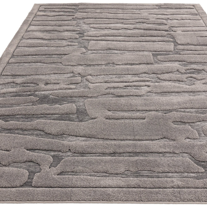 Valley Path Scandinavian Carved 3D Hi-Low Flatweave Charcoal Grey/Grey Rug-Asiatic Carpets-Rug Love - The Most Loved Rug Store