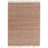 Vigo Modern Geometric Zig Zag Hand-Woven Jute Mix Soft-Touch Boho Flatweave Rust/Cream Rug