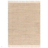 Vigo Modern Geometric Zig Zag Hand-Woven Jute Mix Soft-Touch Boho Flatweave Sand/Cream Rug