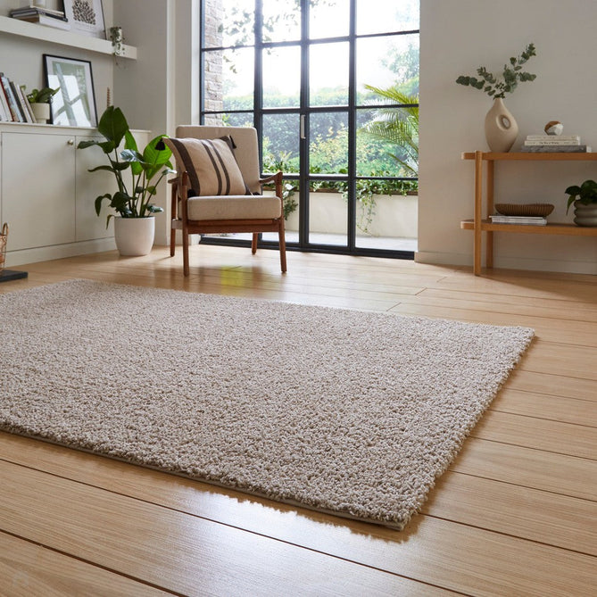 Washable Bali 950 Modern Plain Sleek Low Profile Shaggy Beige Rug-Think Rugs-Rug Love - The Most Loved Rug Store