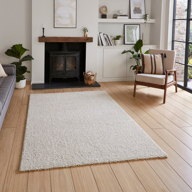 Washable Bali 950 Modern Plain Sleek Low Profile Shaggy Cream Rug-Think Rugs-Rug Love - The Most Loved Rug Store