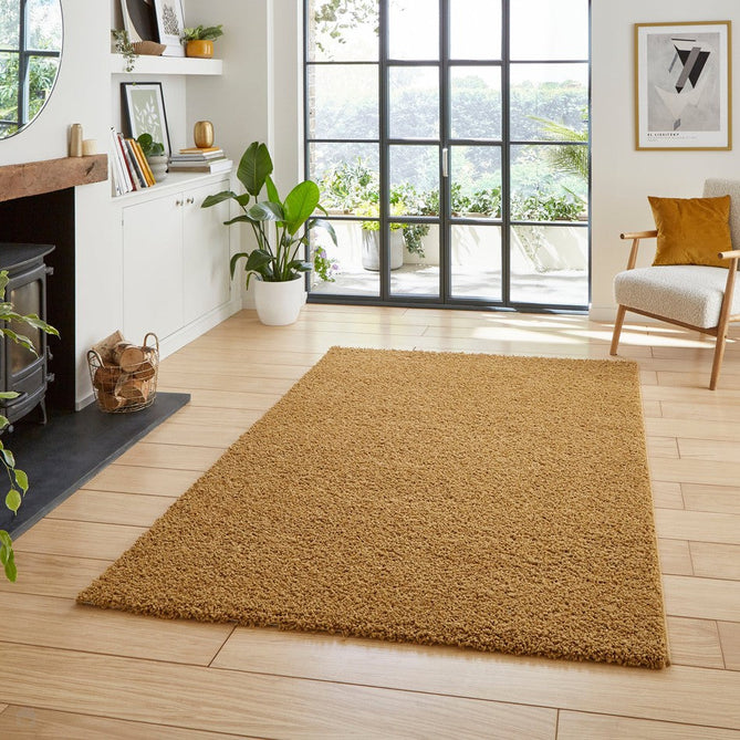 Washable Bali 950 Modern Plain Sleek Low Profile Shaggy Gold Rug-Think Rugs-Rug Love - The Most Loved Rug Store