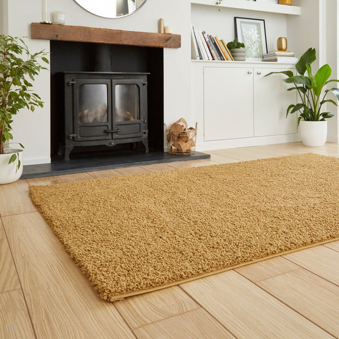 Washable Bali 950 Modern Plain Sleek Low Profile Shaggy Gold Rug-Think Rugs-Rug Love - The Most Loved Rug Store