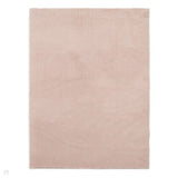 Washable Bay Modern Plain Sleek Low Profile Smooth Textured Super-Soft Polyester Shaggy Blush Rug