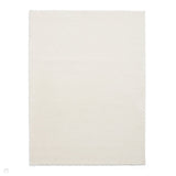 Washable Bay Modern Plain Sleek Low Profile Smooth Textured Super-Soft Polyester Shaggy Ivory Rug