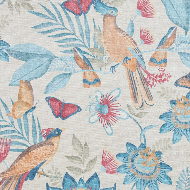 Washable Catherine Lansfield Amaya Tropical Birds Blue Flatweave Rug-Think Rugs-Rug Love - The Most Loved Rug Store