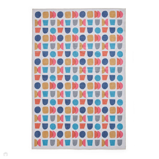 Washable Catherine Lansfield Connect Geo Modern Geometric Multicolour Flatweave Rug-Think Rugs-Rug Love - The Most Loved Rug Store