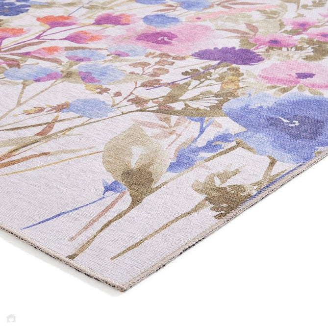 Washable Catherine Lansfield Country Floral Purple Flatweave Rug-Think Rugs-Rug Love - The Most Loved Rug Store